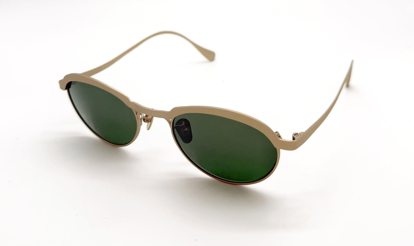 Vincent Catani Theodor gold and emerald green round titanium sunglasses, limited edition