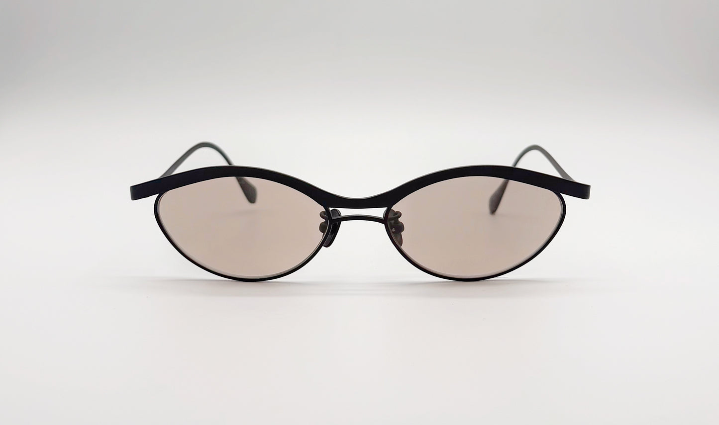 Front view of Vincent Catani Alma cat-eye sunglasses in brown, limited edition