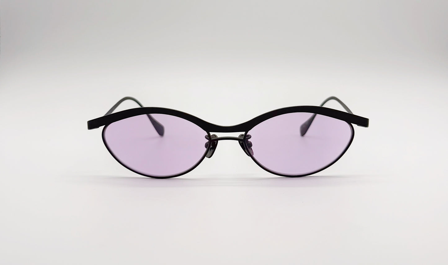 Front view of Vincent Catani Alma cat-eye sunglasses in purple, limited edition