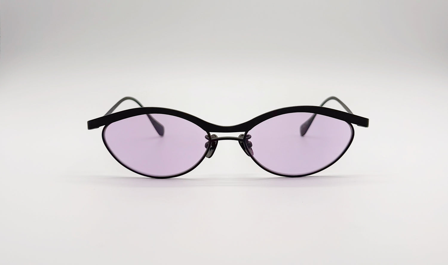 Front view of Vincent Catani Alma cat-eye sunglasses in purple, limited edition