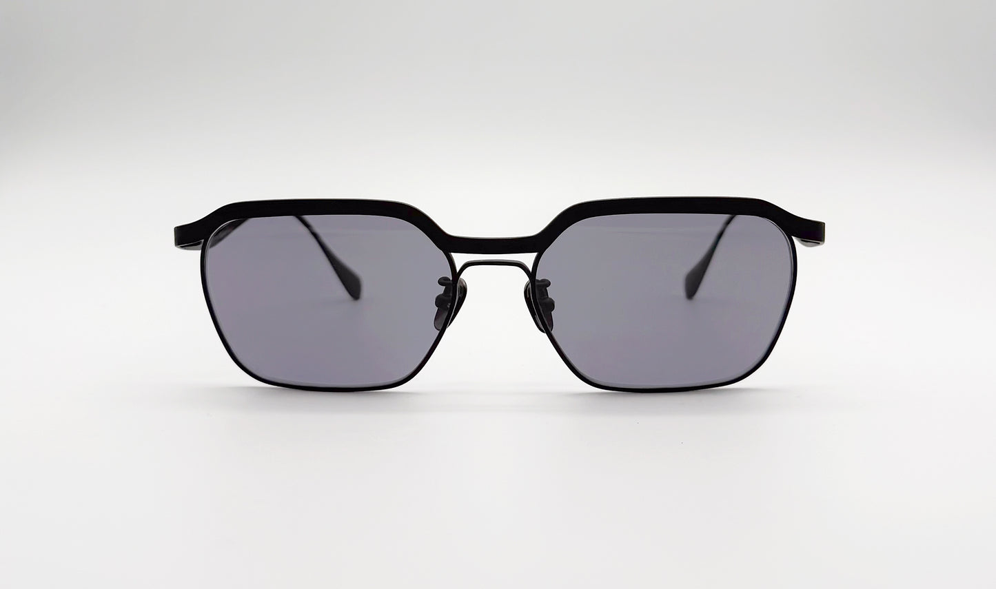 Front view of Vincent Catani Benno sunglasses in all black, limited edition