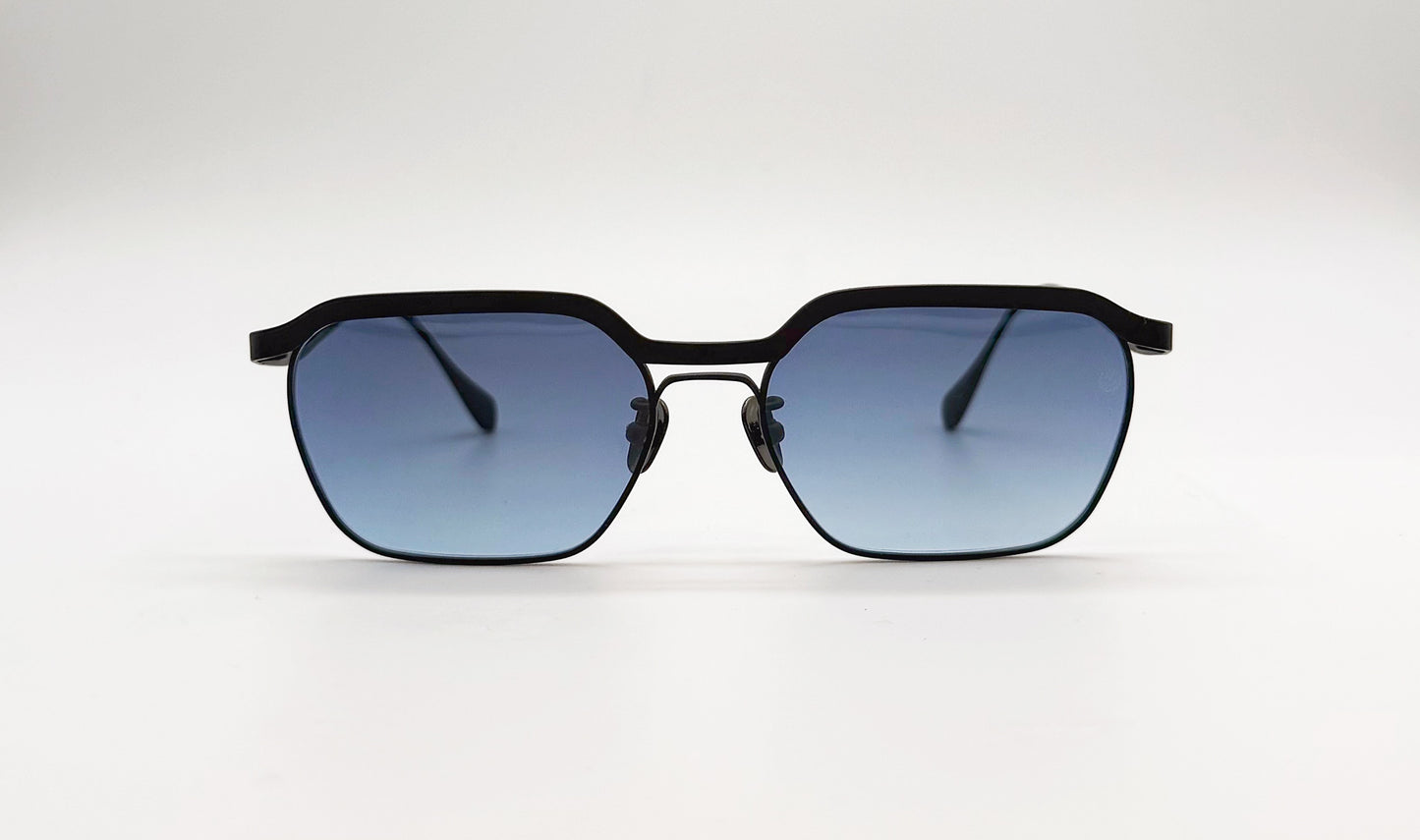 Vincent Catani Benno sunglasses, black titanium frame with Arctic Blue lenses
