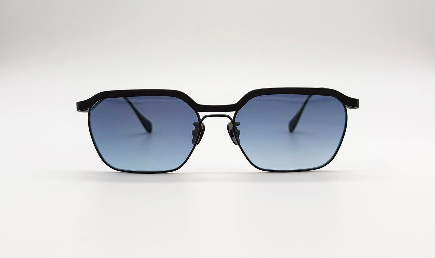 Vincent Catani Benno sunglasses, black titanium frame with Arctic Blue lenses