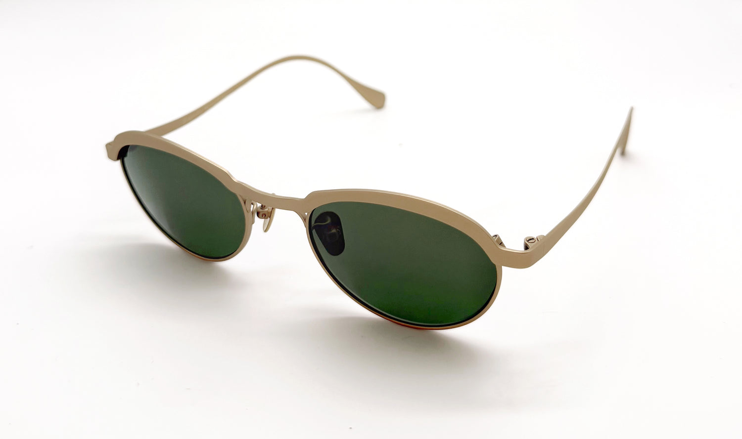 Vincent Catani Theodor gold and emerald green round titanium sunglasses, limited edition