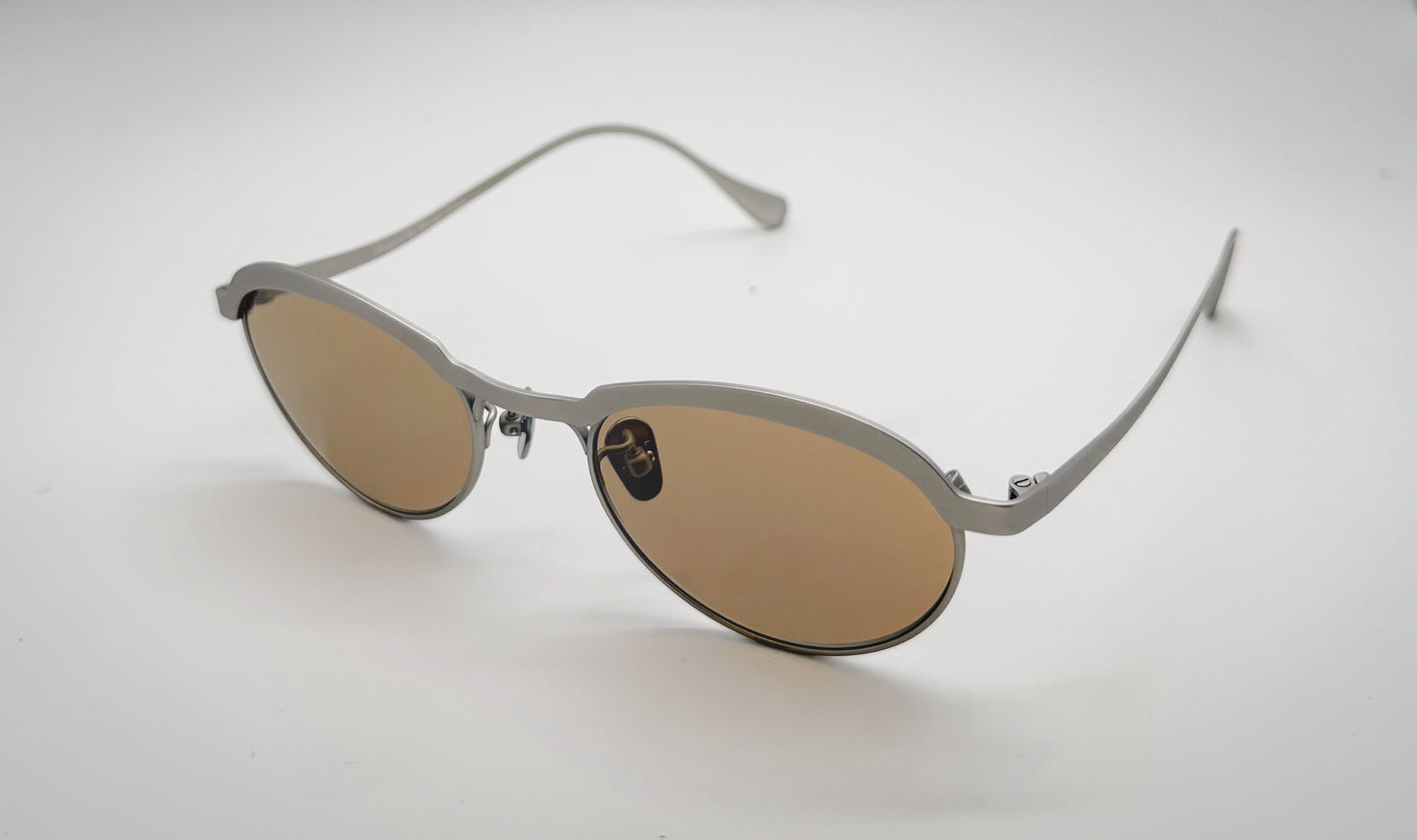 Vincent Catani Theodor metal and brown round titanium sunglasses, limited edition