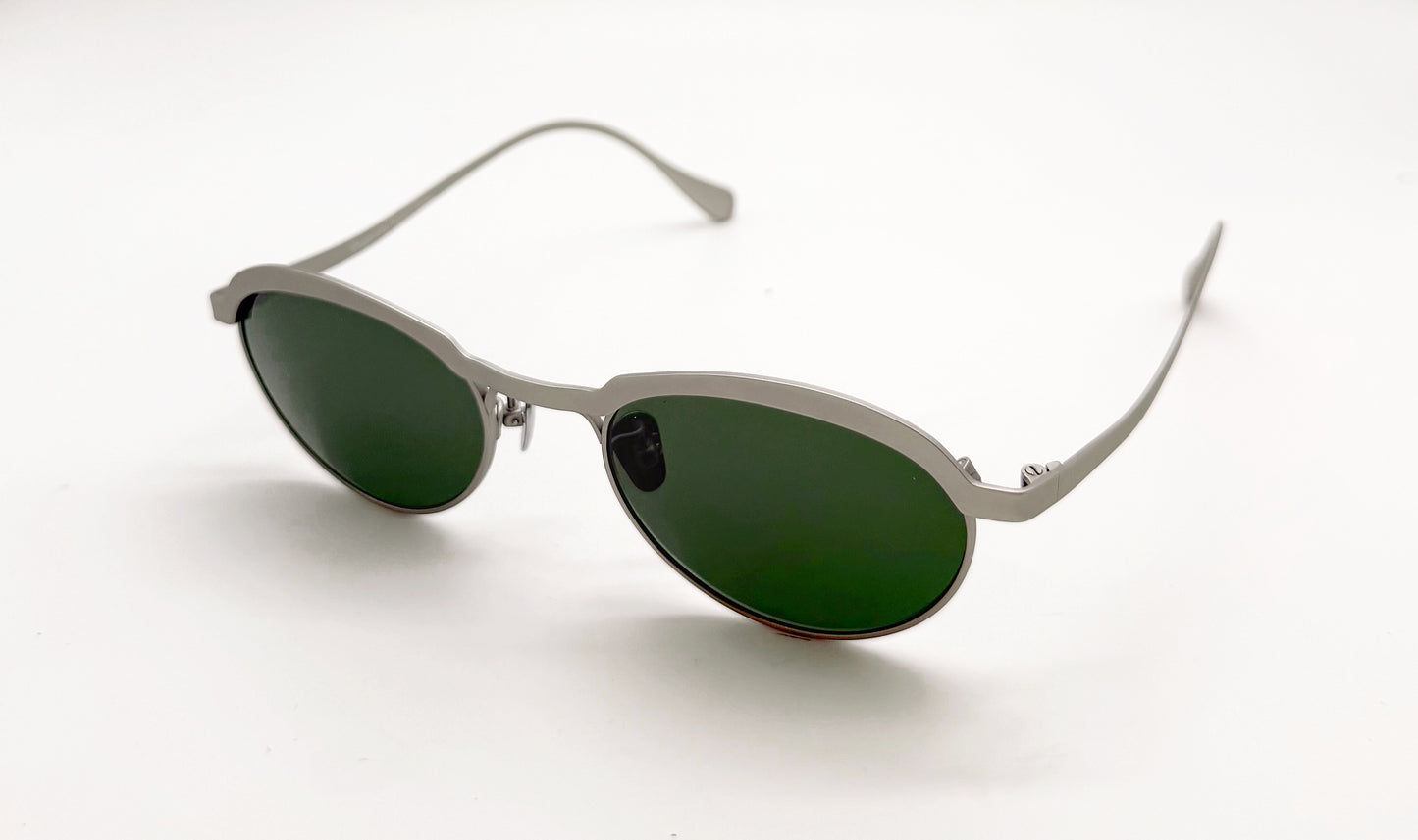 Vincent Catani Theodor metal and emerald green round titanium sunglasses, limited edition